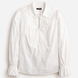 J. Crew Ivory Blouse with Ribbon Accent